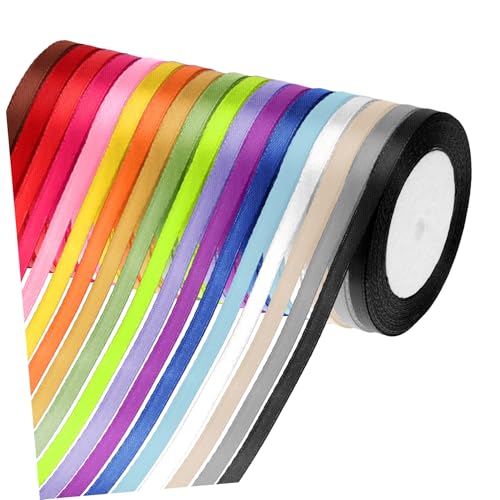 Mobestech 18 Rollen Buntes Band Bänder Umwickeln Dünn Verpackung Basteln Blumen- Bänder Zum Verpacken Dekorationen Blumensträuße Zierbänder Für Bastelarbeiten Gegenwärtig Polyester von Mobestech