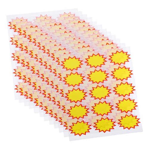 Mobestech 180 Stück Preisetiketten für Einzelhandel Klebe Sticker Leuchtendem Gelb Beschreibbar für Supermärkte und Verkaufsaktionen zur Hervorhebung von Rabatten und Angeboten von Mobestech