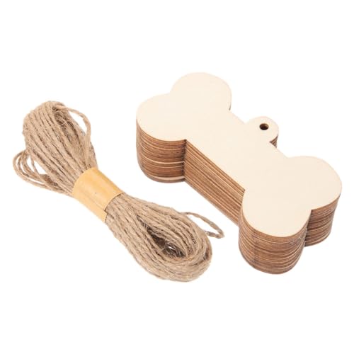 Mobestech 1Satz DIY Hundeknochen Holz Ausschnitte Unbehandelte Holzanhänger für Kreative Bastelprojekte für Geschenkanhänger und Dekoration Langlebig und Leicht zu Gestalten von Mobestech
