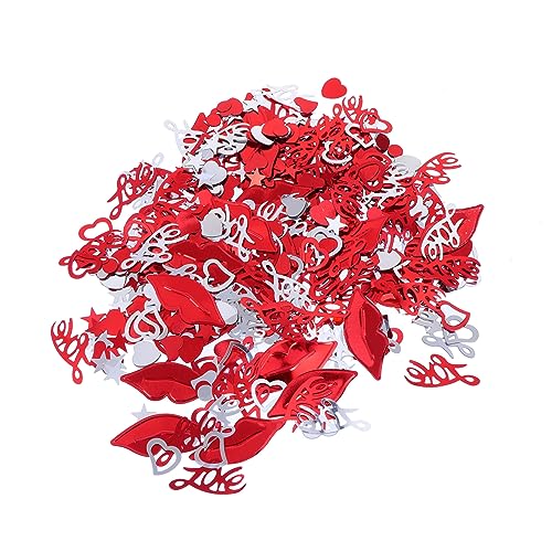Mobestech 1Tasche Rote Lippen Konfetti für Hochzeiten Party Schmuck Herzform und Design für Valentinstag und Feierlichkeiten Leicht und Tragbar Kreative Tischdeko von Mobestech