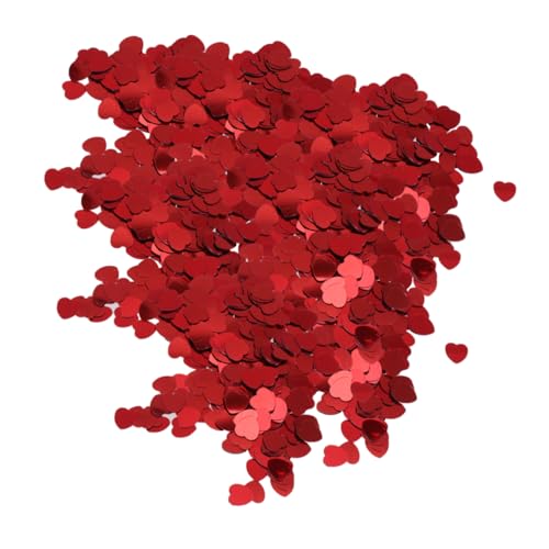 Mobestech 2 Packungen Rote Herz Konfetti PVC Streudeko für Hochzeit Party Valentinstag und Taufe Wetterfeste Tischdekoration für Festliche Anlässe und Romantische Feiern von Mobestech