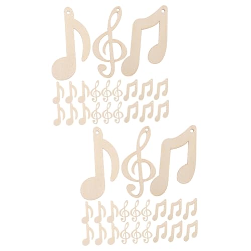 Mobestech 2 Sätze Blanko Holzscheiben Musiknoten Für Diy Bastelprojekte Natürliche Holzstücke Mit Glatten Kanten Für Dekoration Und Schulbedarf Unbehandelt Und Vielseitig 30 Stück * 2 von Mobestech