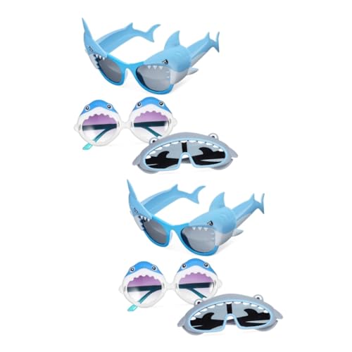 Mobestech 2 Sätze Hai-brille Jugend Geformt Haigläser Geburtstag Festivalbrille Kindersonnenbrille Sonnengläser Strand Hai- Sommerparty-brille Pvc 3 Paar * 2 von Mobestech