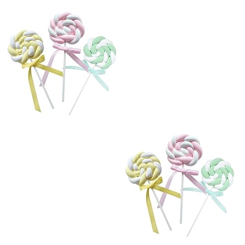 Mobestech 2 Sätze Lutscher Foto Requisiten Dekoration Für Partys Und Hochzeiten Lollipop Form Für Cake Displays Und Unvergessliche Erinnerungen Für Fotografie Und Schaufenster 3 Stücke * 2 von Mobestech