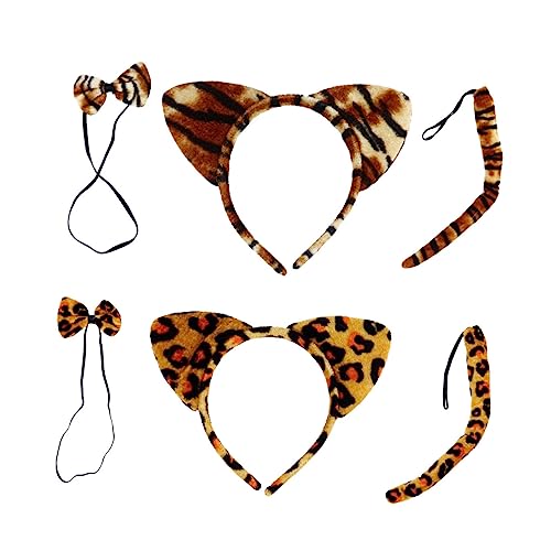 Mobestech 2 Satz Halloween Tierkostüm Set Teiliges Set mit Haarreif Fliege und für Cosplay und Mottoparty für Erwachsene Hochwertiger Dehnbar und Leicht von Mobestech