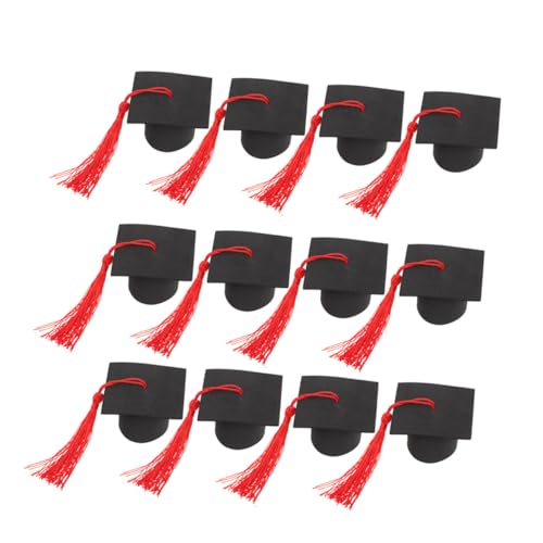 Mobestech 2 Stück Cupcake -Dekoration Grad-Mütze-Kuchen-Ornament Cupcake-Dekore für den Abschluss grad cap kuchendeckel Party Cake Picks Cupcake -Topper Polyester Black von Mobestech