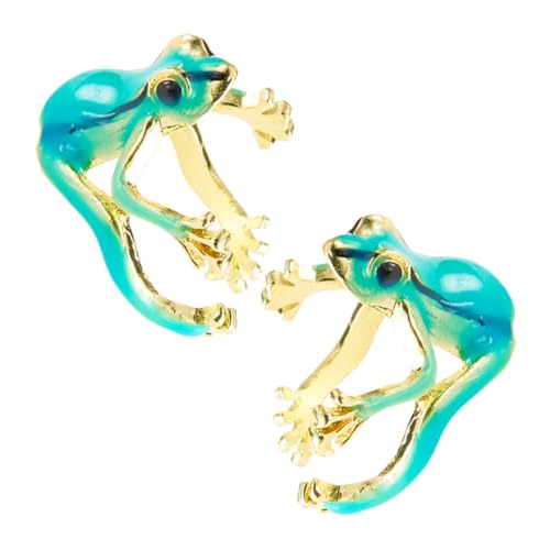 Mobestech 2 Stück Froschringe Süße Ringe Froschschmuckringe Verstellbarer Offener Ring Tierringe Süßer Tierring Froschsachen Für Mädchen Lustige Ringe Froschzubehör Verstellbarer von Mobestech