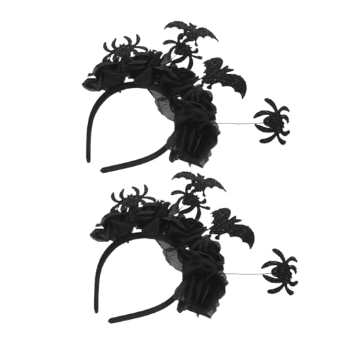 Mobestech 2 Stück Halloween Haarreifen mit Schwarzen Rosen und Fledermaus-dekor Gothic Spiderweb Haarreif Damen Leichter Party Day Of The Dead Kopfschmuck für Cosplay und Mottopartys Mobestech 2 Stück Halloween Haarreifen mit Schwarzen Rosen und Fledermaus-dekor Gothic Spiderweb Haarreif Damen Leichter Party Day Of The Dead Kopfschmuck für Cosplay und Mottopartys von Mobestech
