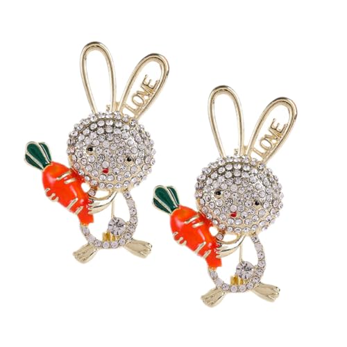 Mobestech 2 Stück Hasenbrosche Broschen für Frauen Karotten-Brosche Hutnadeln für Damen Kawaii-Stifte Strass-Sicherheitsnadel Osterbroschennadeln Legierung Mobestech 2 Stück Hasenbrosche Broschen für Frauen Karotten-Brosche Hutnadeln für Damen Kawaii-Stifte Strass-Sicherheitsnadel Osterbroschennadeln Legierung von Mobestech