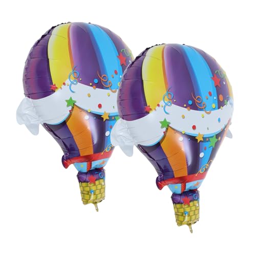 Mobestech 2 Stück Heißluftballon Happy Birthday Folienballons Happy Birthday Ballons Happy Birthday Dekorationen Luftballon Dekoration Party Dekorationen Reise Party Ballons Aluminiumfolie von Mobestech