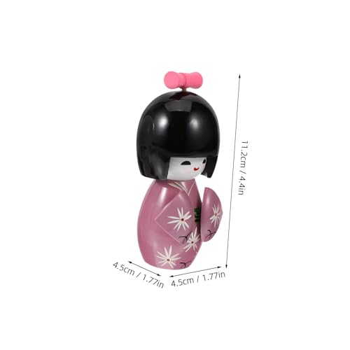Mobestech 2 Stück Japanische Kimono Holzpuppen Dekoration Japanischer Stil Handgefertigte Holzfiguren für Schreibtisch Wohnkultur Japanische Kimonopuppen Sammlerornamente von Mobestech