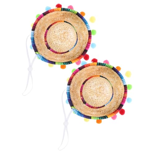 Mobestech 2 Stück Kleine Mexikanische Strohhüte mit Verstellbarem Kinnriemen Bunte Karneval Partyhüte Vielseitige Sombrero Dekoration für Mottofeiern und Bühnenauftritte Mobestech 2 Stück Kleine Mexikanische Strohhüte mit Verstellbarem Kinnriemen Bunte Karneval Partyhüte Vielseitige Sombrero Dekoration für Mottofeiern und Bühnenauftritte von Mobestech