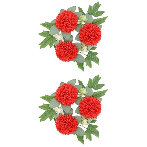 Mobestech 2 Stück Künstlicher Blumenkranz für Kerzen Dekorativer Tischmittelpunkt Rot Handgefertigter Kerzenring aus Hochwertigen Materialien für Hochzeiten und Festlichkeiten für Mobestech 2 Stück Künstlicher Blumenkranz für Kerzen Dekorativer Tischmittelpunkt Rot Handgefertigter Kerzenring aus Hochwertigen Materialien für Hochzeiten und Festlichkeiten für von Mobestech