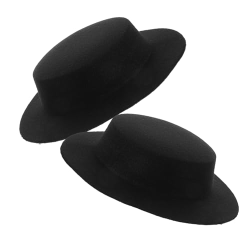 Mobestech 2 Stück Mini-hut Mini-hüte Puppenhüte Schneemannmützen Zum Basteln Schneemann-hut Minihüte Zum Basteln Kleiner Zylinder Black Eva von Mobestech