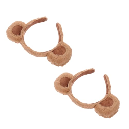 Mobestech 2 Stück Niedliches Bärenohren Haarband Weiches Braunes Stirnband mit Tierohren Vielseitig Verwendbar für Kosmetik Partys Cosplay Geschenkidee für Valentinstag und Weihnachten von Mobestech