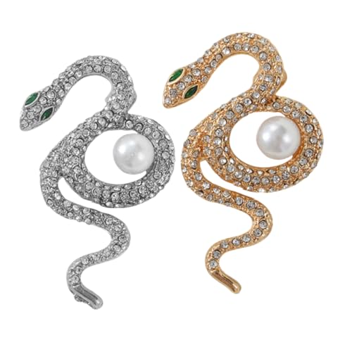 Mobestech 2 Stück Retro -schlangenbrosche Schlangennadel Schlangenzubehör Schlangenschmuck Für Frauen Wendel Anstecknadeln Für Rucksäcke Ästhetik Broschen Für Frauen Broschennadel Legierung von Mobestech