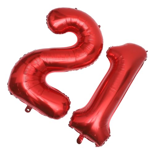 Mobestech 2 Stück Rote Zahlenballons Aluminium Folienballons für Geburtstagsfeiern und Partydekoration für Verschiedene Anlässe und Feiern von Mobestech