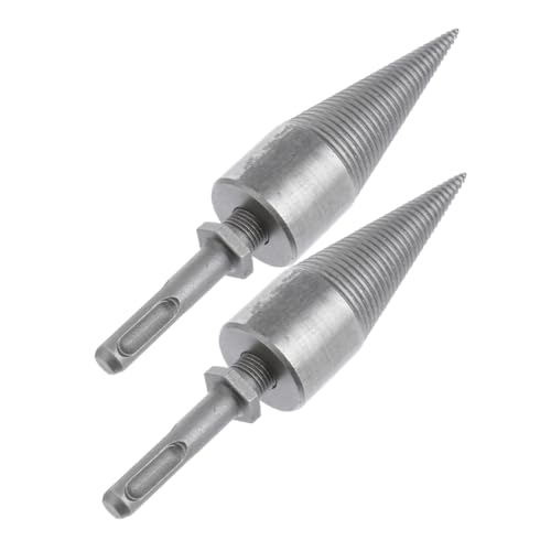 Mobestech 2 Stück Teiliges Holzspalter Bohrer aus Hochgeschwindigkeitsstahl Verschleißfest und Schlagzäh Kegelspalter für Schnelles und Sicheres Holzspalten Kompatibel mit Rund und von Mobestech