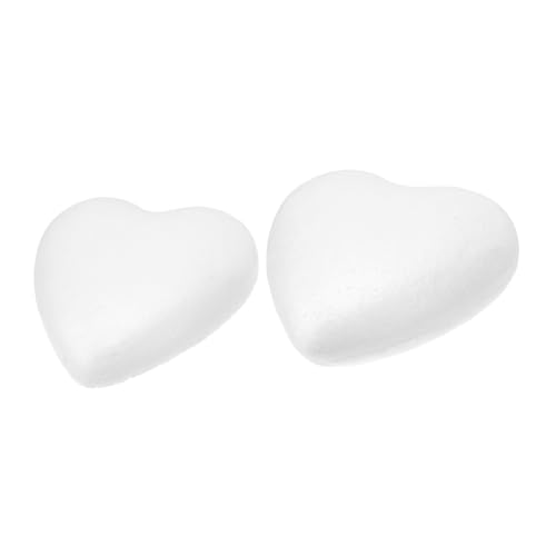 Mobestech 2 Stück Teiliges Schaumstoff Herzmodell DIY Bastelherzen zum Bemalen Vielseitige Hochzeits und Valentinstagsdekoration Glatte Oberfläche für Partys von Mobestech