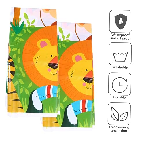 Mobestech 2 Stück Tischdecke mit Dschungel Tieren Abwaschbare Peva Tischdecke für Kindergeburtstag und Partys Ölbeständig Langlebig und Dekorativ Mobestech 2 Stück Tischdecke mit Dschungel Tieren Abwaschbare Peva Tischdecke für Kindergeburtstag und Partys Ölbeständig Langlebig und Dekorativ von Mobestech