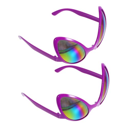 Mobestech 2 Stück außerirdische Brille Requisiten für Fotoautomaten Schluck Gläser fasching brille alien brille Alien-Halloween-Dekorationen außerirdisches Zubehör Sport Violett Mobestech 2 Stück außerirdische Brille Requisiten für Fotoautomaten Schluck Gläser fasching brille alien brille Alien-Halloween-Dekorationen außerirdisches Zubehör Sport Violett von Mobestech