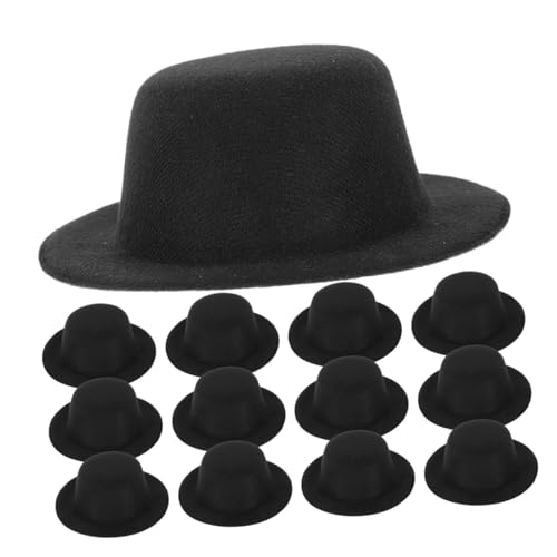Mobestech 20 Stück Mini Deko Hüte Mini Zylinder Großpackung Hüte Kleine Puppenhüte DIY Schneemann Hut Stoffhut Ornament Winziger Hut von Mobestech