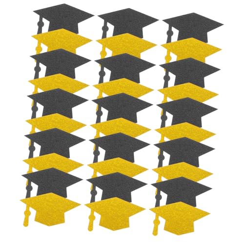 Mobestech 200 Stück Arzt Hut Dekoration Lieferungen für die Abschlussfeier Grad Party Kappen hoch Abschlussfeier Dekoration Tischdekoration für Abschlussfeier Abschluss Konfetti Silver von Mobestech