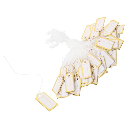 Mobestech 200 Stück Preisschilder für Schmuck und Kleidung Stabile Papier etiketten mit Baumwollfaden Einfach zu Befestigen Vielseitig Verwendbar für Schmuck Kleidung Kunsthandwerk und von Mobestech