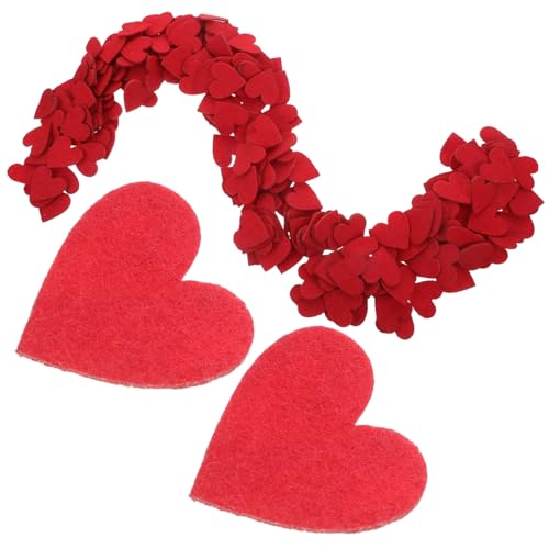 Mobestech 200 Stück Rote Herzform Filz Diy Bastelartikel Langlebige und Stilvolle Herz Konfetti für Hochzeiten Valentinstag und Heimdekoration für Kreative Projekte von Mobestech