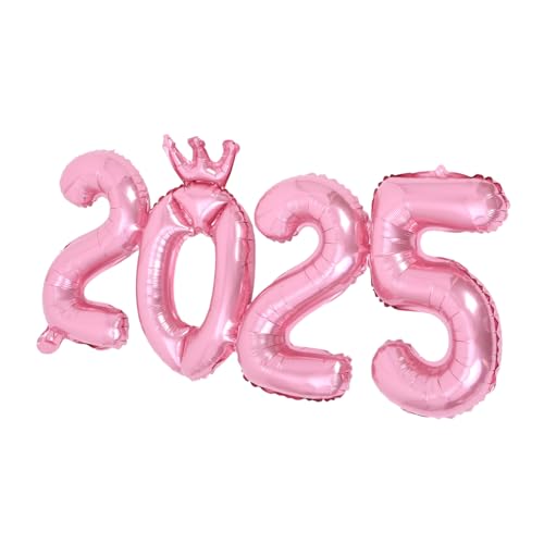 Mobestech 2025 Zahlenballon Neujahrsdekorationen Ballon Frohes Neues Jahr Dekorationen Neujahrsdekorationen Frohes Neues Jahr Ballons Silvesterparty Ballons Rosa Aluminiumfolie von Mobestech