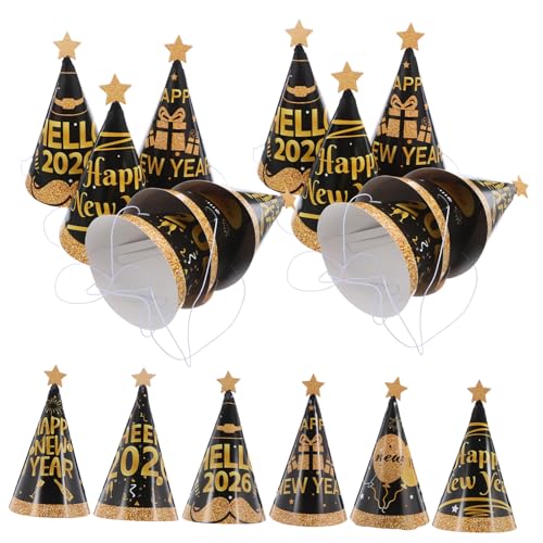 Mobestech 24 Stück Teiliges Neujahrs-partypapierhüte Kegelhüte für Silvesterfeiern Geburtstagsfeste Große Versammlungen Fotoaccessoires Leichte Festliche Kopfbedeckungen von Mobestech