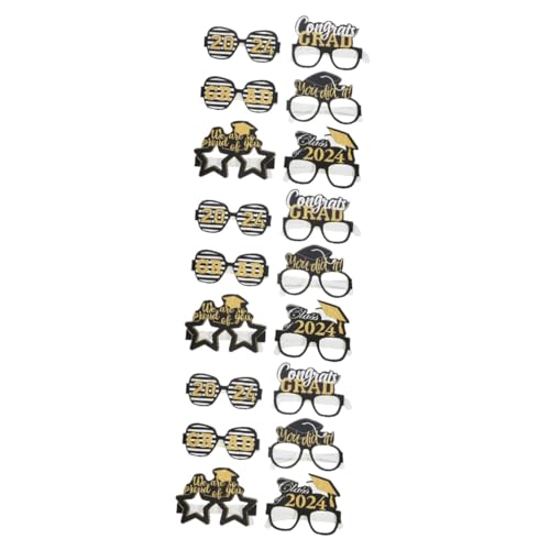 Mobestech 3 Sätze Abschlusspapierbrille Lustige Abschlussbrille Grad Kostümzubehör Grad Brille Abschlussbrille 2024 Lustige Brille Graduierungspartei Requisiten 6 Stück * 3 von Mobestech