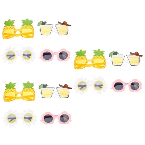 Mobestech 3 Sätze Hawaiian Partybrille Lustige Leichte Sonnenbrillen Für Sommerfeiern Strandpartys Karneval Und Musikfestivals Kreative Dekoration Für Unvergessliche 4 Stück * 3 von Mobestech
