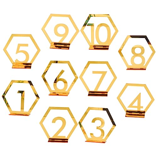 Mobestech 3 Sätze Teiliges Tischnummernhalter Für Hochzeiten Goldene Sitzplatzkarten Mit Zahlen Für Hochzeitsfeiern Partys Und Veranstaltungen 10 Stück * 3 von Mobestech