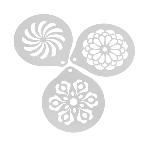 Mobestech 3 Stück Latte Art Schablonen für Cappuccino Milchkaffee DIY Kaffee Dekorationswerkzeuge Langlebig und Tragbar für Kreative Kaffeekreationen und Tortendekoration von Mobestech
