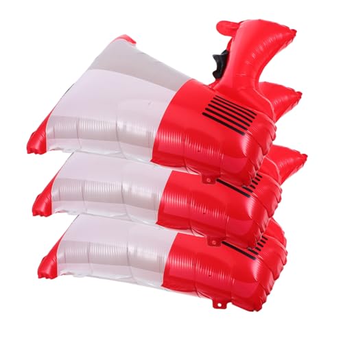 Mobestech 3 Stück Trompetenballon Feuerwehrauto-Luftballons Folien-Megaphon-Ballons Dekorationen für Feuerwehrgeburtstage Feuer Dekorationen Partyballons Aluminiumfolie rot von Mobestech
