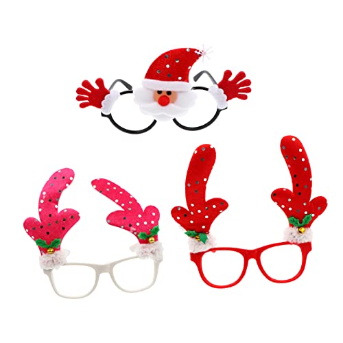 Mobestech 3 Stück Weihnachtliche Kinderbrille Cartoon Brillengestelle aus Leichte Partybrille mit Pinkem Hirschgeweih Sowie Weihnachtsmann Festliche Dekoration für Weihnachten und Cosplay Mobestech 3 Stück Weihnachtliche Kinderbrille Cartoon Brillengestelle aus Leichte Partybrille mit Pinkem Hirschgeweih Sowie Weihnachtsmann Festliche Dekoration für Weihnachten und Cosplay von Mobestech