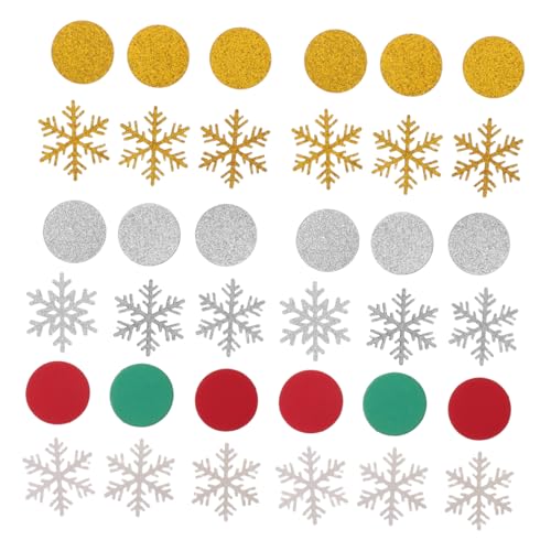 Mobestech 300 Stück Schneeflocken Papierkonfetti Glitzernde Weihnachtsdeko Streuung Rote Grüne Goldene Silberne Party Tischdekoration für Weihnachts und Winterfeiern von Mobestech