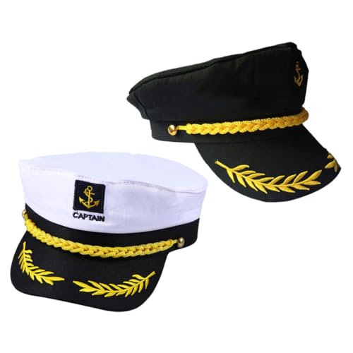 Mobestech 4 Stück Captain Hüte für Erwachsene Segler Mützen in Weiß und Schwarz Stilvolle Cosplay-accessoires für Hochzeiten Geburtstage Yacht Themenpartys Mobestech 4 Stück Captain Hüte für Erwachsene Segler Mützen in Weiß und Schwarz Stilvolle Cosplay-accessoires für Hochzeiten Geburtstage Yacht Themenpartys von Mobestech