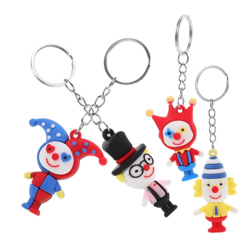 Mobestech 4 Stück Clown Schlüsselanhänger Lustige Clown Figurinen für Taschen und Rucksäcke Party Deko und Geschenkideen für Erwachsene von Mobestech