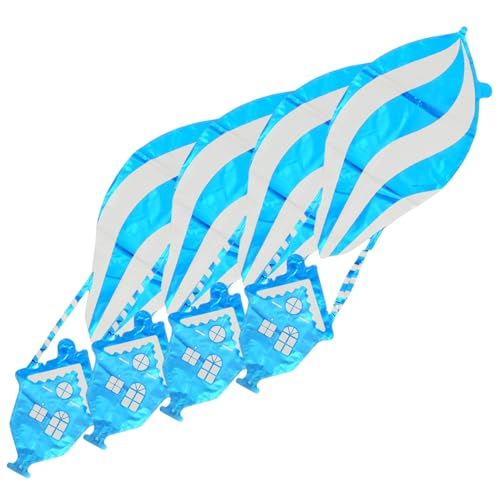 Mobestech 4 Stück Heizballon Luftballons Dekorationen Für Hochzeitsballons Partyzubehör Für Flugzeuge Heißluftballon Wanddekoration Heißluftballon-stütze Aluminiumballons Aluminiumfolie Blue von Mobestech