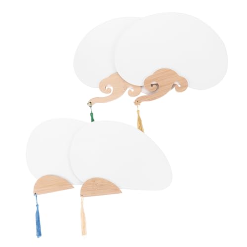 Mobestech 4 Stück Leere Handfächer aus Dickem Papier DIY Kalligraphie fächer Handliche Sommerfächer Dekorative Leichte Fächer für Kreative Gestaltung und Geschenkideen Zufällige Farbe von Mobestech