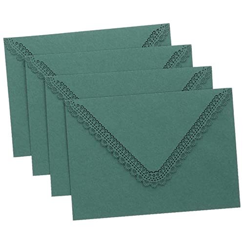Mobestech 4 Stück Papierumschläge für Hochzeiten und Geburtstagskarten Einladungshüllen mit Filigranem Design Dunkelgrün für Feiern Jubiläen und Mobestech 4 Stück Papierumschläge für Hochzeiten und Geburtstagskarten Einladungshüllen mit Filigranem Design Dunkelgrün für Feiern Jubiläen und von Mobestech