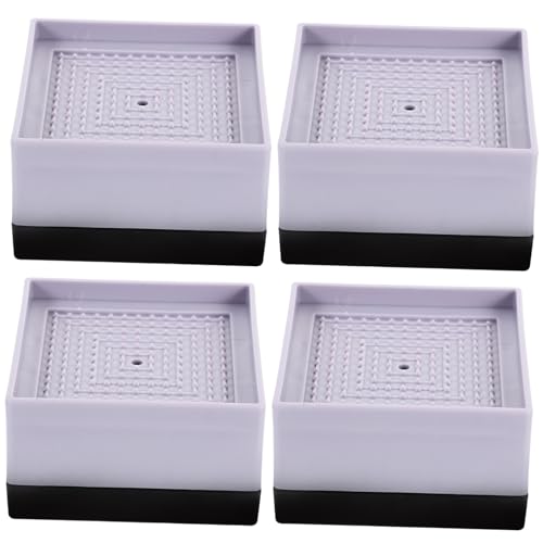 Mobestech 4 Stück Rutschfestes Booster-pad Für Heber Bettbeinerhöhungen Elevation Riser-blöcke Schwer Betterhöhungen Betterhöhungsblöcke Möbelbein -Riser Weiches Gummi Grey von Mobestech