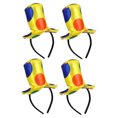 Mobestech 4 Stück Teiliges Clown-haarreif- Leichtes Festliches cosplay Lustige Kopfbedeckung für Erwachsene Schnelles Verkleidungs-accessoire für Halloween Geburtstag und Fasching von Mobestech