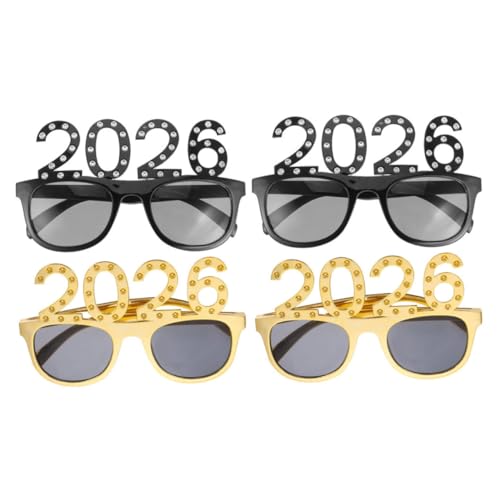 Mobestech 4 Stück Teiliges Partybrillen mit Funkelnden Strassrahmen Leichte Bequeme für Silvester Abschlussfeiern und Festliche Foto Requisiten von Mobestech