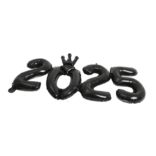 Mobestech 40 2025 Luftballons für Geburtstagsfeier große Luftballons alles zum geburtstag folienballons silvester luftballons Frohes neues Jahr, golden PVC Black von Mobestech