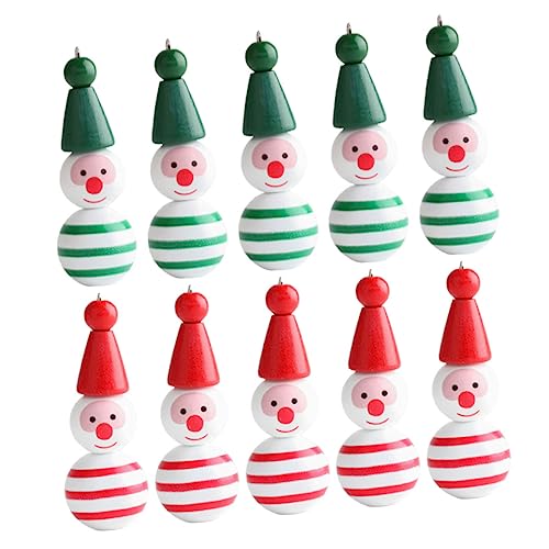 Mobestech 40Stücke Schneemann Holzperlen DIY Bastelperlen für Weihnachtsdekoration Grüne Perlen Gesichter und Körper Zubehör für Kreative Projekte von Mobestech