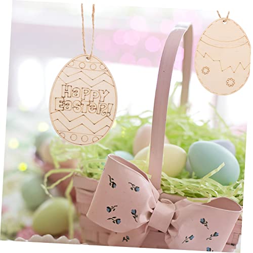 Mobestech 48 Stück Teiliges Osterholzeier zum Bemalen Robuste Holzscheiben mit Aufhängeloch DIY Osterdeko für Frühlingsfeiern Vielseitige Holzformen für Kreative Bastelprojekte von Mobestech