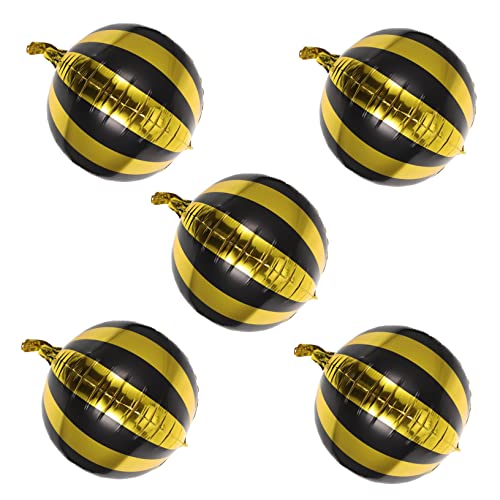 Mobestech 5 Stück Teiliges Aluminiumfolie Luftballons Rund Gestreift Helium Geeignet Schwarz Gold Gestreifte Partydeko für Geburtstag Hochzeit Festliche Anlässe Mobestech 5 Stück Teiliges Aluminiumfolie Luftballons Rund Gestreift Helium Geeignet Schwarz Gold Gestreifte Partydeko für Geburtstag Hochzeit Festliche Anlässe von Mobestech